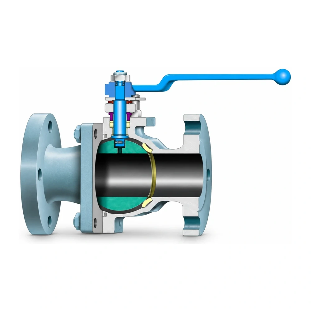 Two-piece floating ball valve