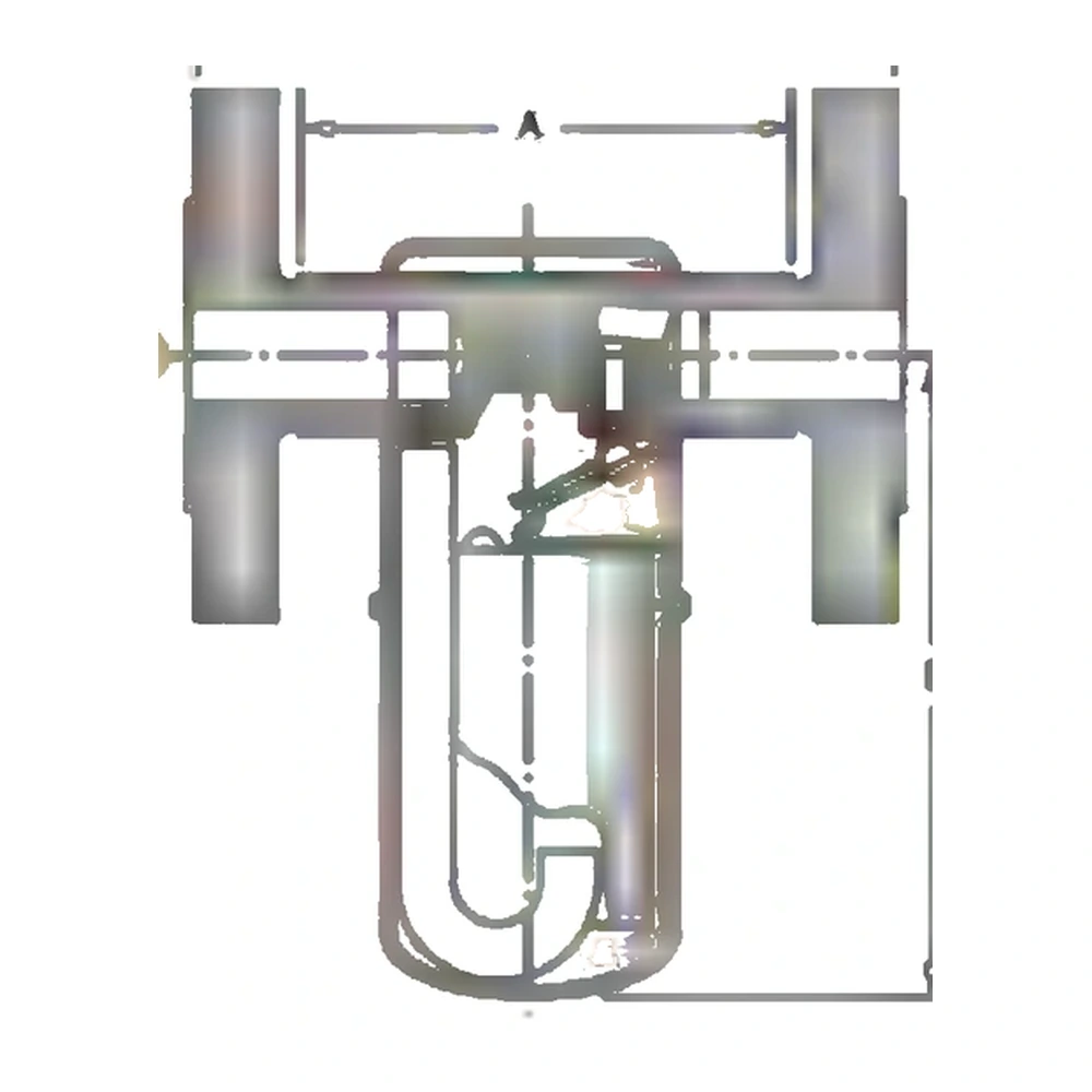 Inverted-bucket steam trap for horizontal installation